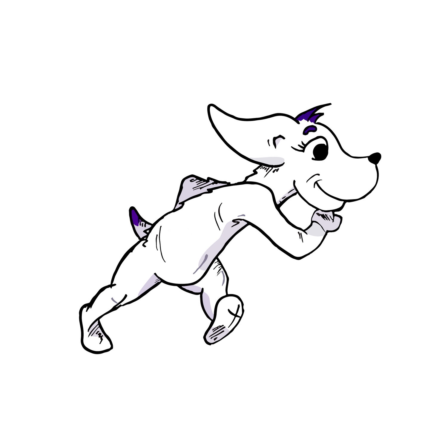 Cartoon female dog running
