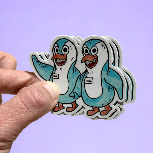 Finn and Quinn Die Cut Sticker - Prpl Up Pup