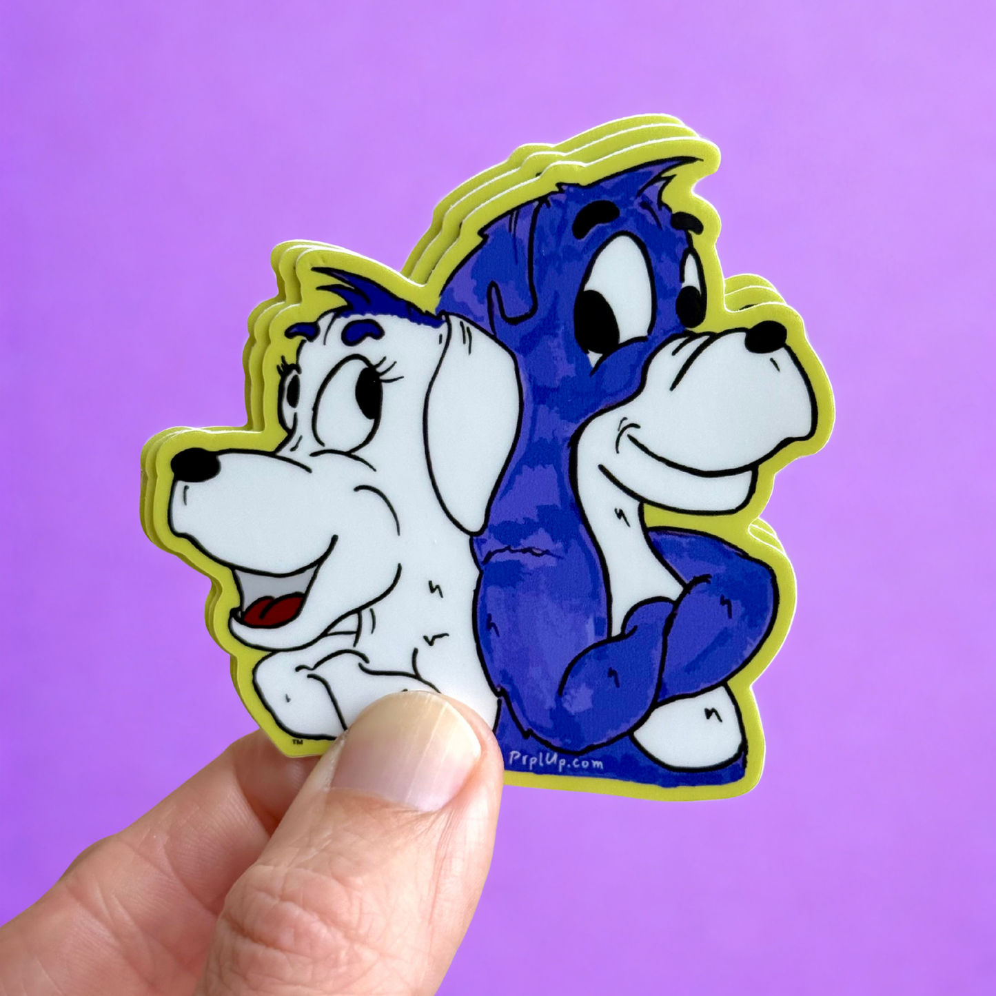 Pup and Priscilla Die Cut Sticker - Prpl Up Pup