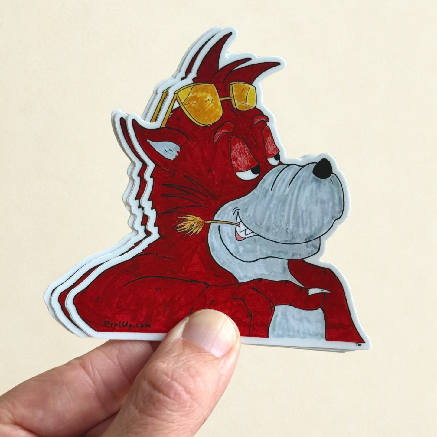 Wally Wolf Die Cut Sticker - Prpl Up Pup
